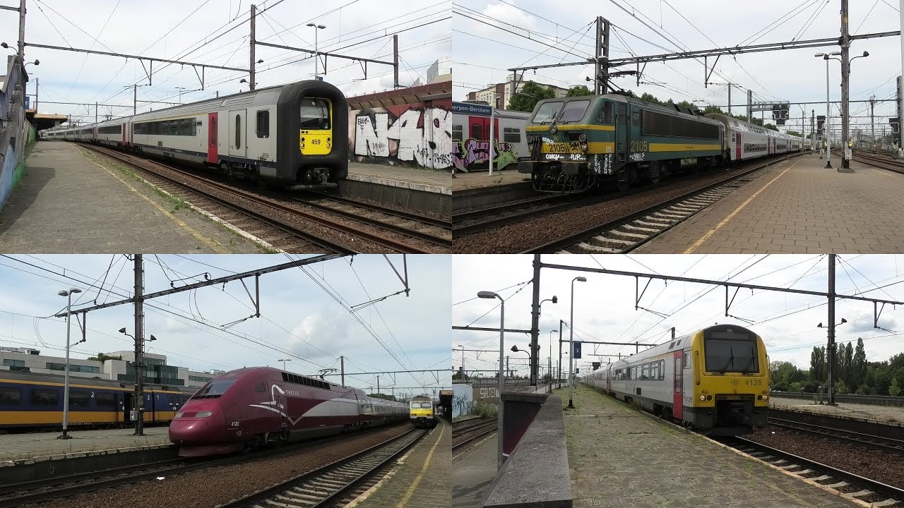 Bahnverkehr in Antwerpen-Berchem🇧🇪 mit Thalys, NS 186, HLE 21 & M5 Wagen, AR41, HLE 27, AM75, M6 uvm
