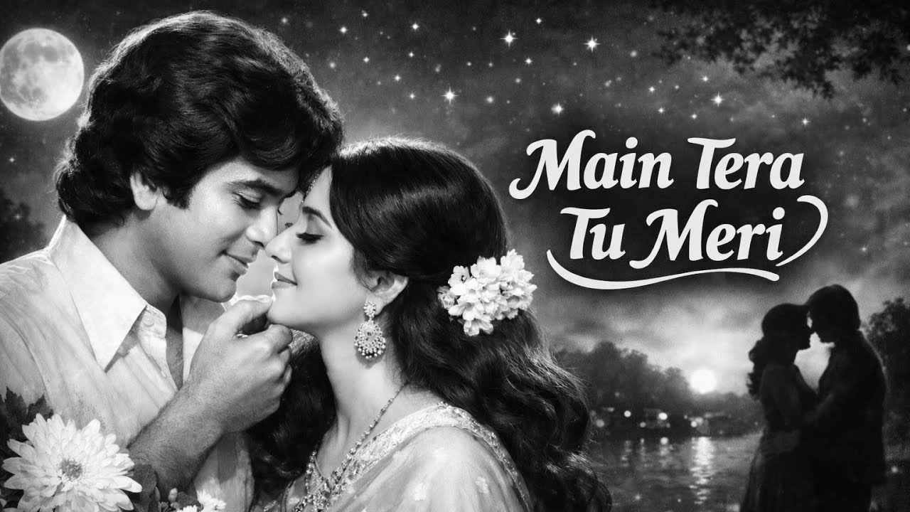 Main Tera Tu Meri | 70s Romantic Song | Black & White Love Story | Old Bollywood Style Song