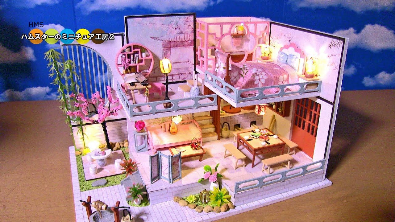ドールハウスキット雅琴閣作ってみた！ DIY Miniature Dollhouse kit Yaqin Pavilion