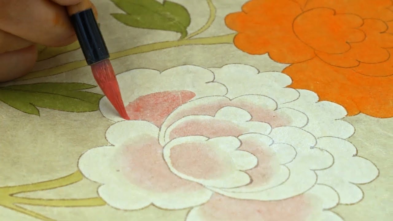 Korean Folk Painting Studio | Peony Painting