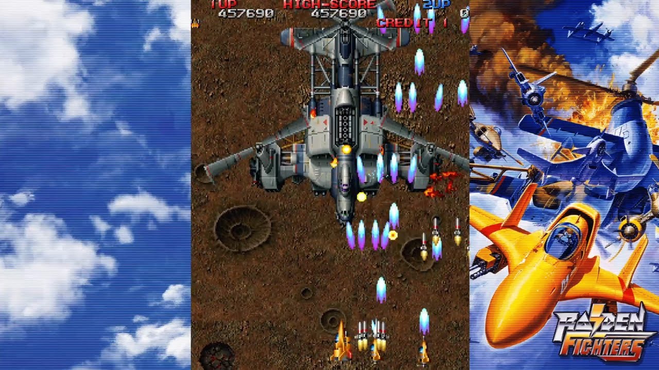 RAIDEN FIGHTERS 1 PS5! Arcade shmup shooter gameplay. Remix Collection. Retro, Old school, pixel