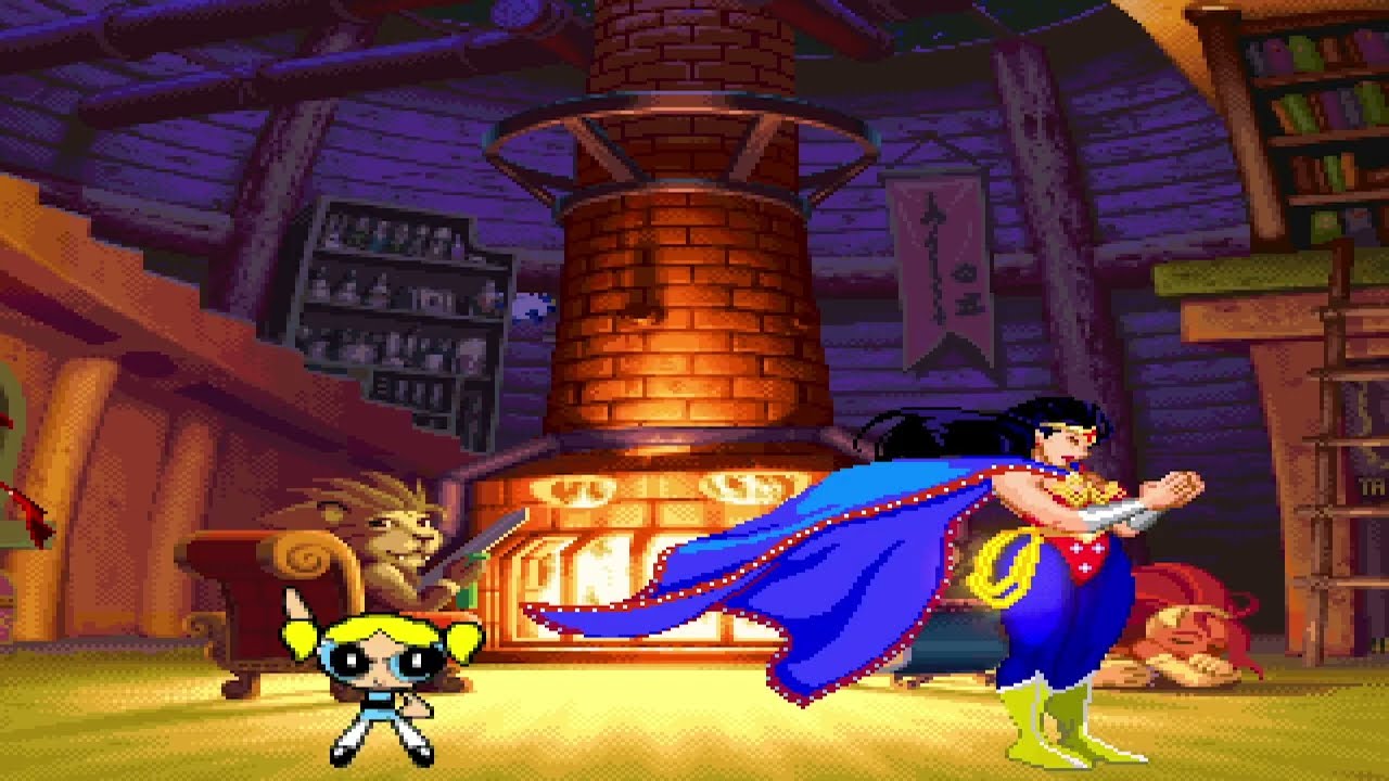 KOF MUGEN DG Bubbles vs Wonder Woman Morrigan Starfire DG Buttercup