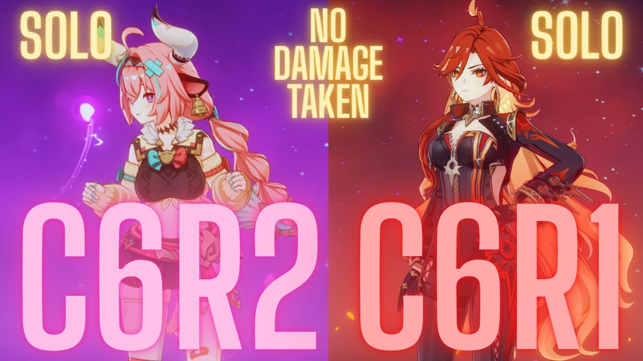 C6 Varesa and C6 Mavuika SOLO (NO DAMAGE TAKEN) 5.8 Abyss | Genshin Impact