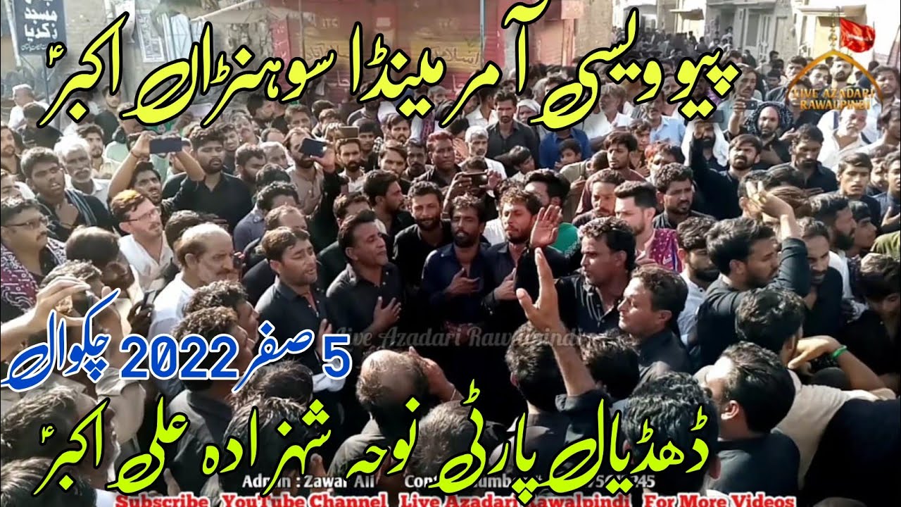 Meda Sohna Akbar a.s | Dhudial Party New Noha 2022 | Noha Ali Akbar a.s | 5 Safar 2022 Chakwal