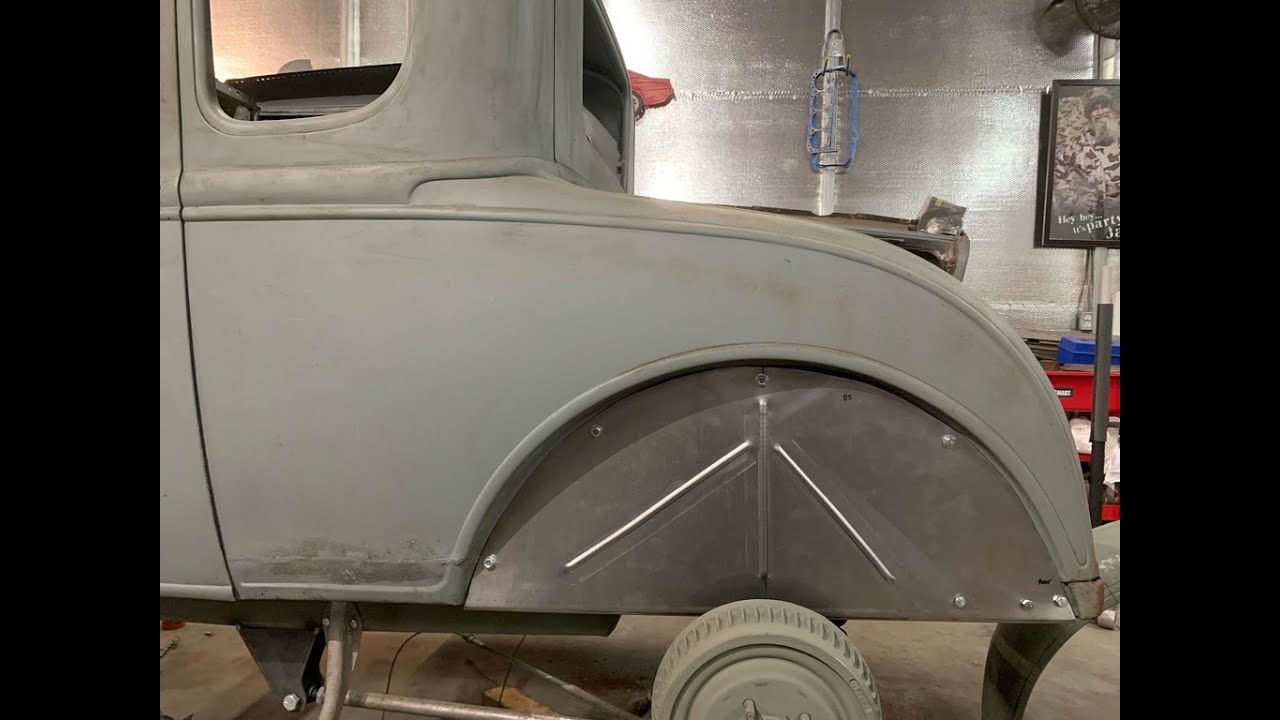 Model A Coupe Hotrod Build Pt.18   Making  Rear Inner Fender Patch Panels