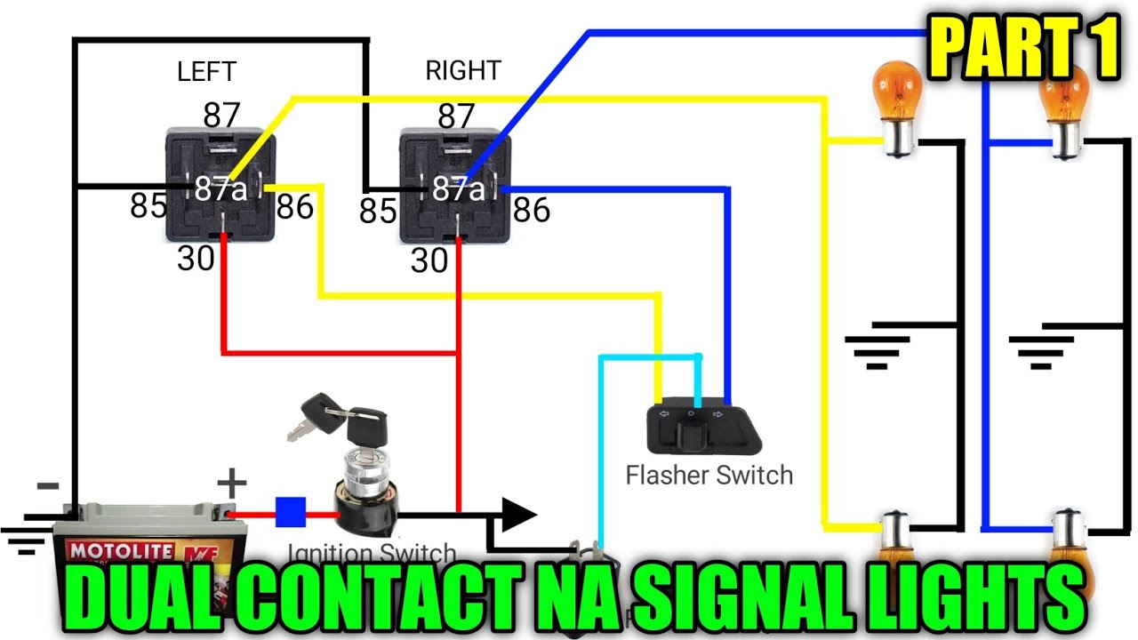 DUAL CONTACT NA SIGNAL LIGHT SA MOTOR ( WIRING DIAGRAM )