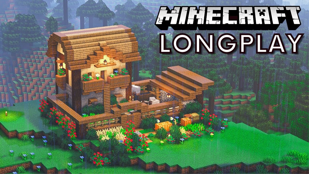 Playing Minecraft in the Rain After a Long Day | Minecraft No Commentary Longplay