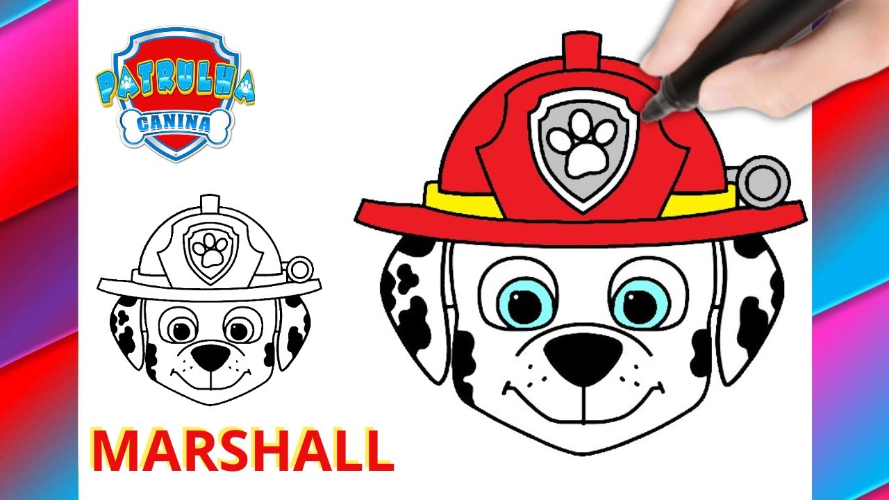 🔴Como desenhar O MARSHALL DA PATRULHA CANINA - fácil e rápido!!