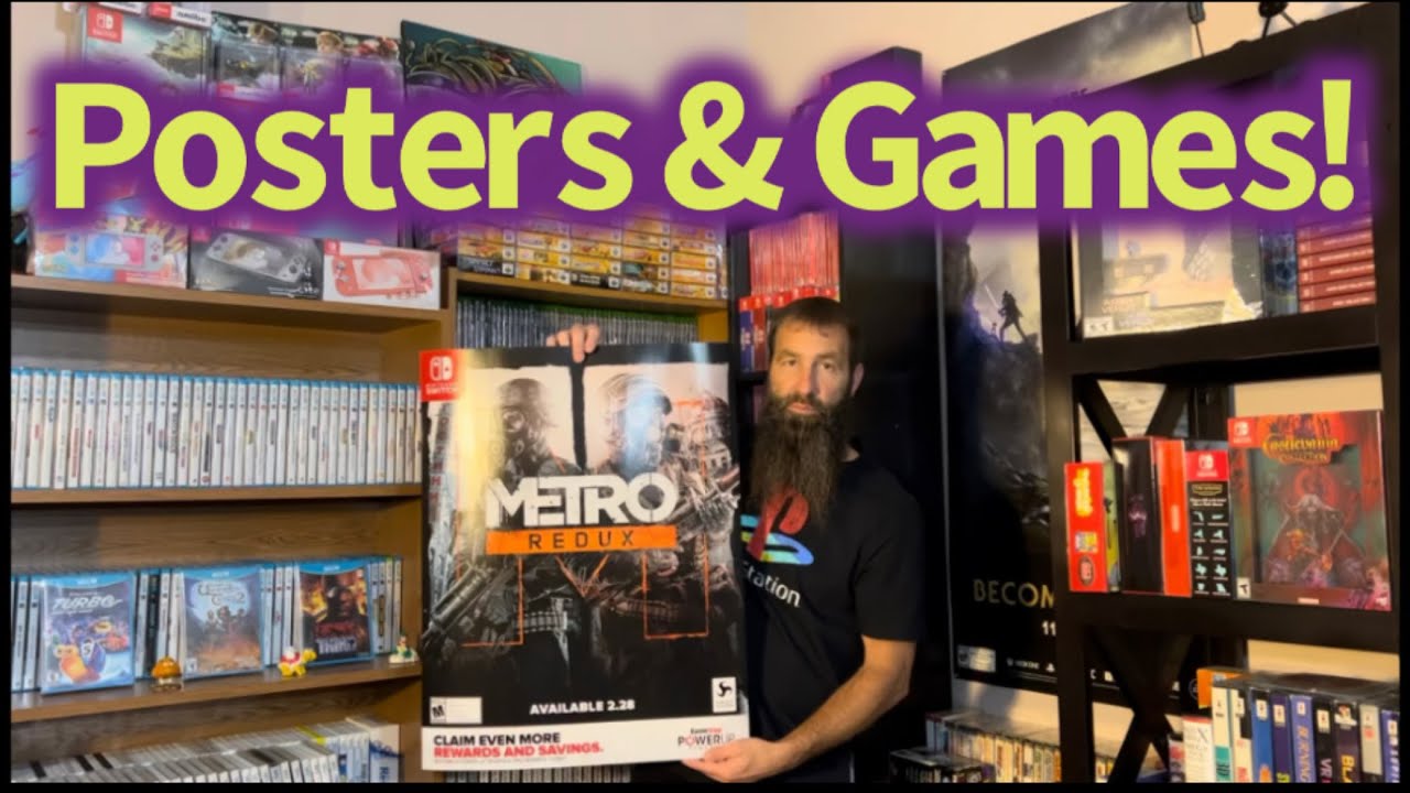 GameStop posters and video game pickups!