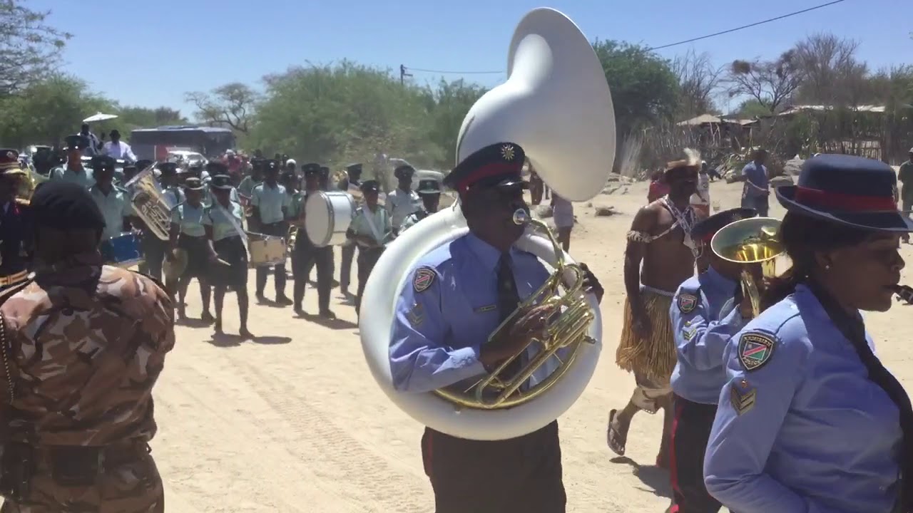 Namibian police and prisons brass bands at Okombahe Gaob fees