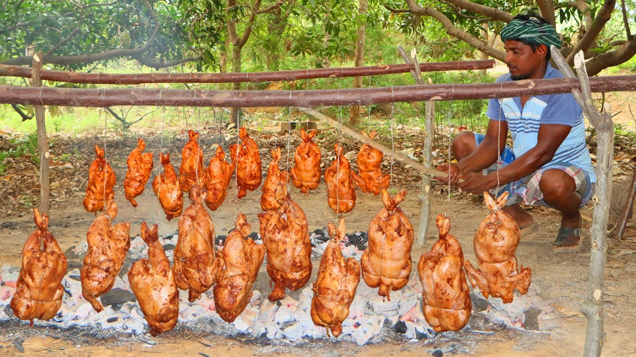 Village Hunter Secrets: Cooking CHICKEN with Nature's Tools | A Primitive Technology Journey