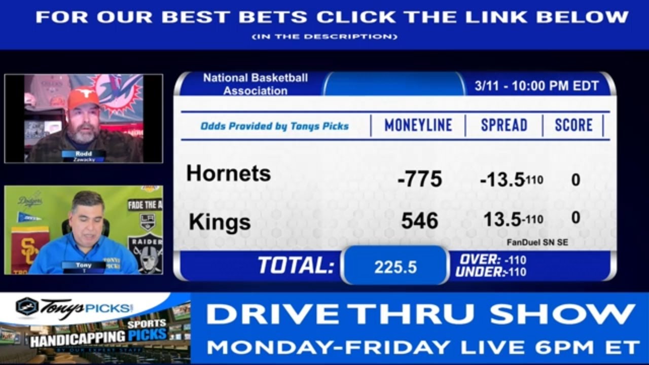 Live NBA NCAAB NHL Picks Tonys Picks Drive Thru Show 3-11-2026