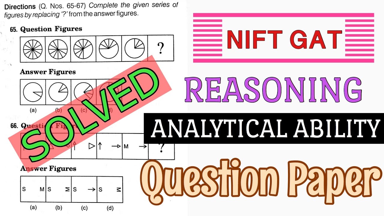 NIFT GAT Analytical Ability REASONING Question Paper SOLVED | Very Important for NIFT GAT exam
