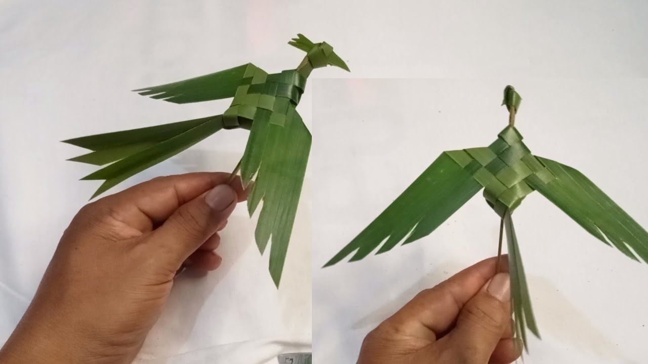 Cara membuat burung dari janur daun kelapa