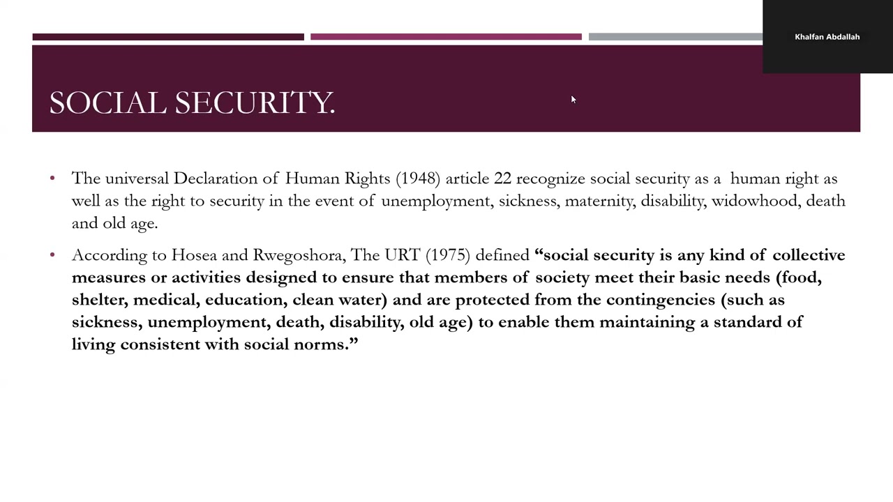 Social Security in Tanzania- Shariah Concerns and Solutions