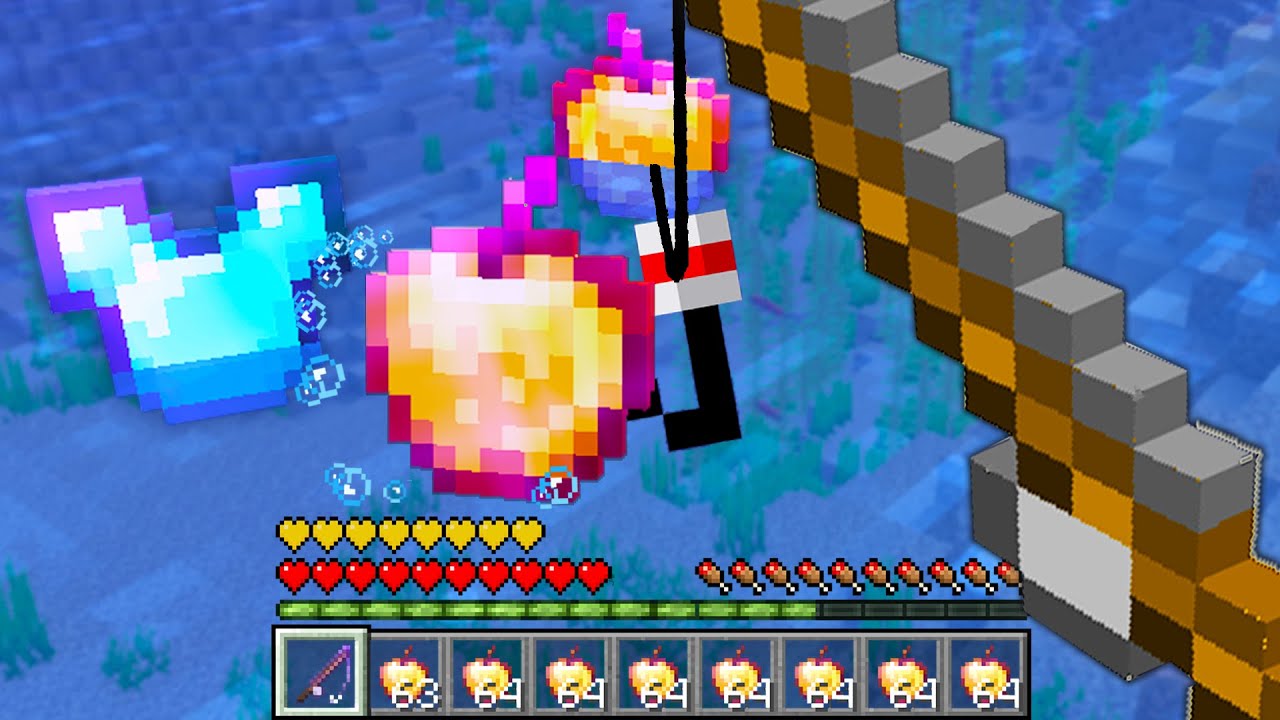 Minecraft UHC but fishing drops OP items..