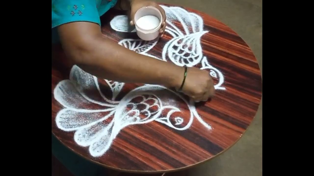 Beautiful & Cute Birds Rangoli//Diwali Special Easy Free hand Rangoli //Simple Elegant Rangoli .