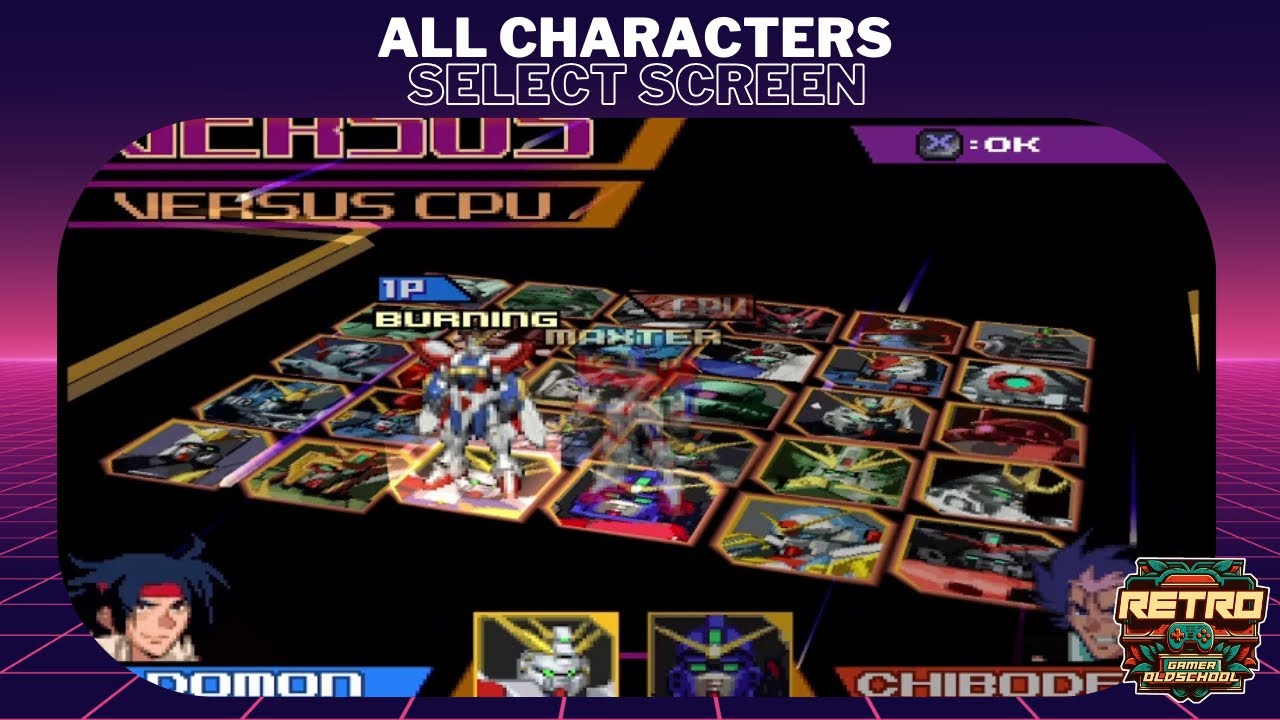 Gundam Battle Assault 2 - All Characters Unlock Select Screen [PS1]