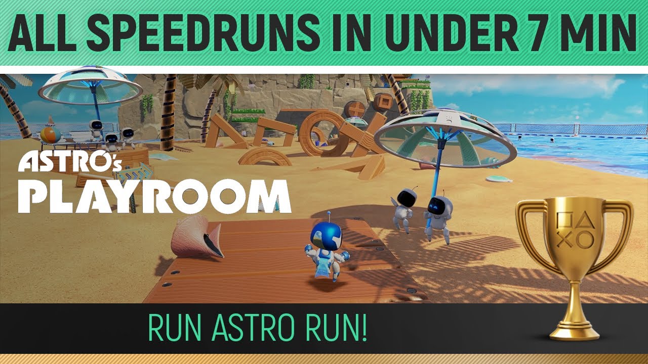 Astro's Playroom - All 8 Speedruns in 05:37 🏆 Run Astro Run! - Trophy Guide