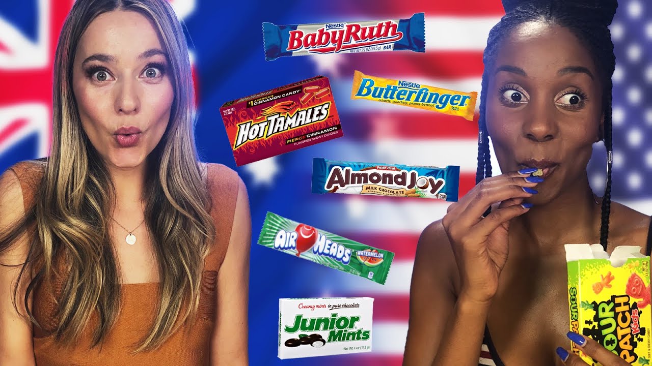 Australian Tries American Candy for the First Time! (Cheat Day)