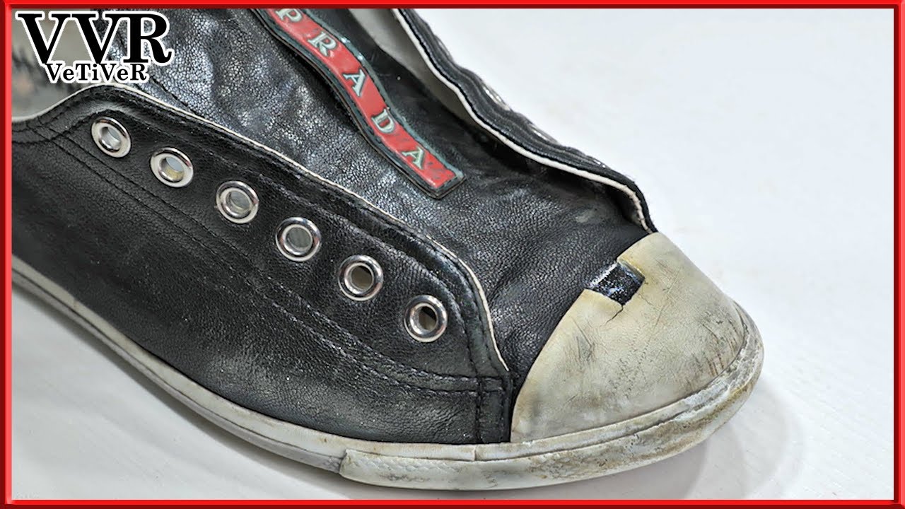[ASMR] 'PRADA' converse black leather Sneakers -4k Clean&Restore 안녕