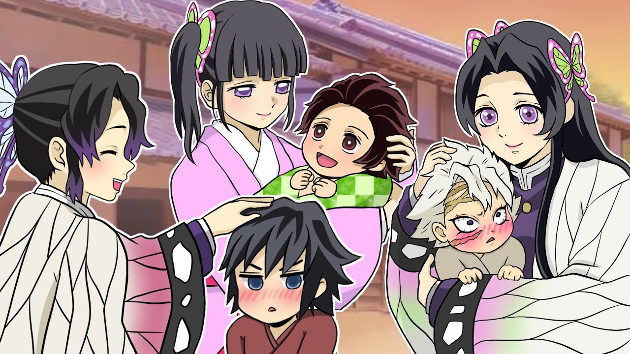 【鬼滅の刃×声真似】義勇と炭治郎と実弥が幼児化！かわいい3人をしのぶとカナヲとカナエがお世話？！【きめつのやいばライン・ぎゆしの・炭カナ・さねカナ・アフレコ・遊郭編】