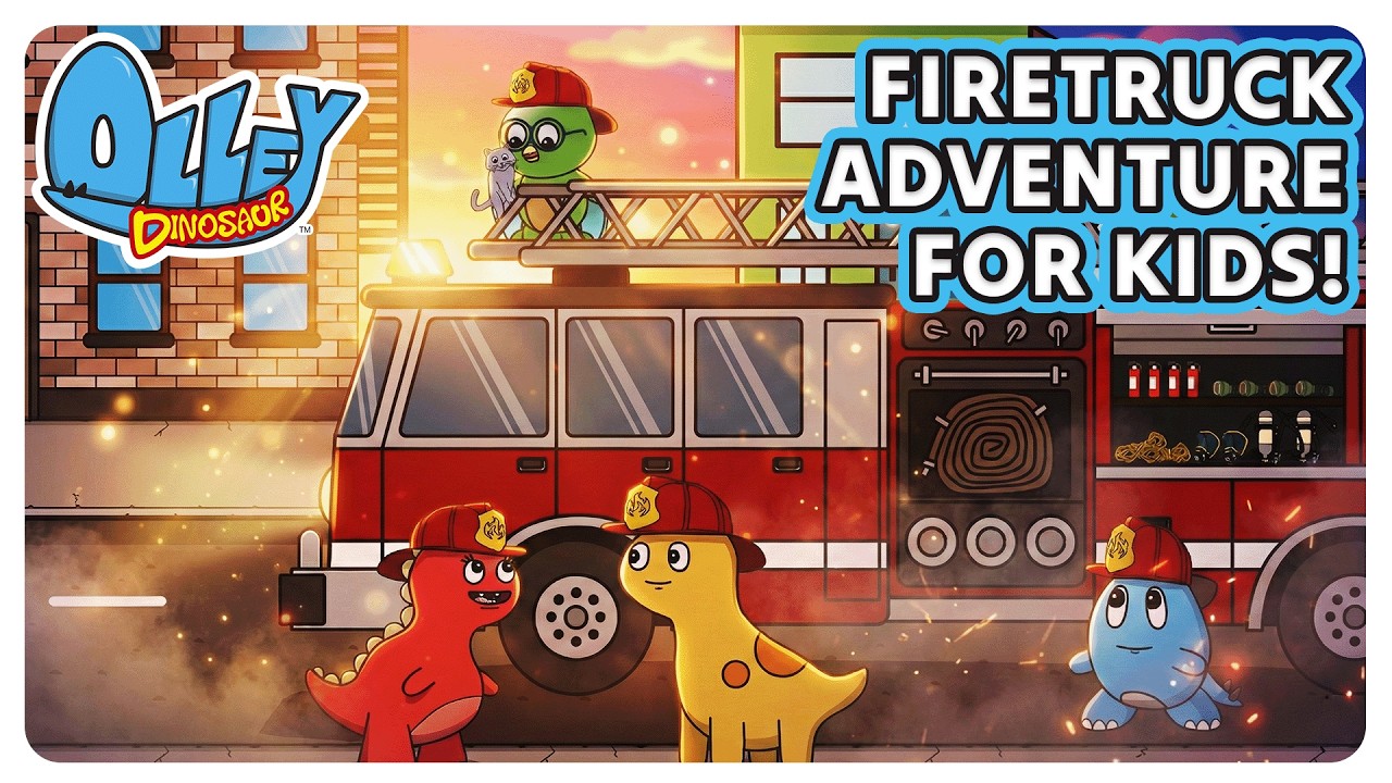 Canada, Firetrucks & More!  Olley Dinosaur | Kids Songs + Show