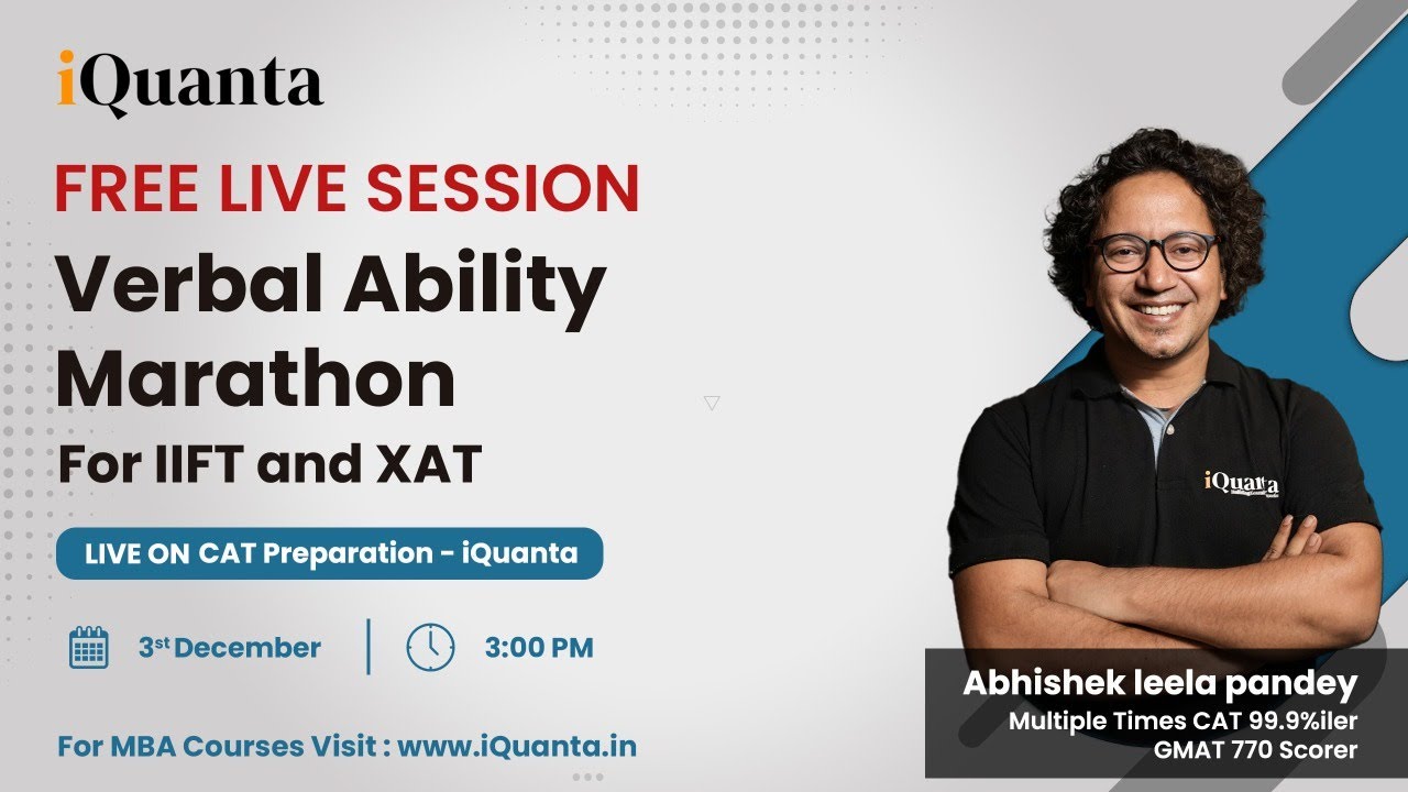 Verbal Ability Marathon - Free Live Session  |  XAT | IIFT |  CMAT | TISS | SNAP