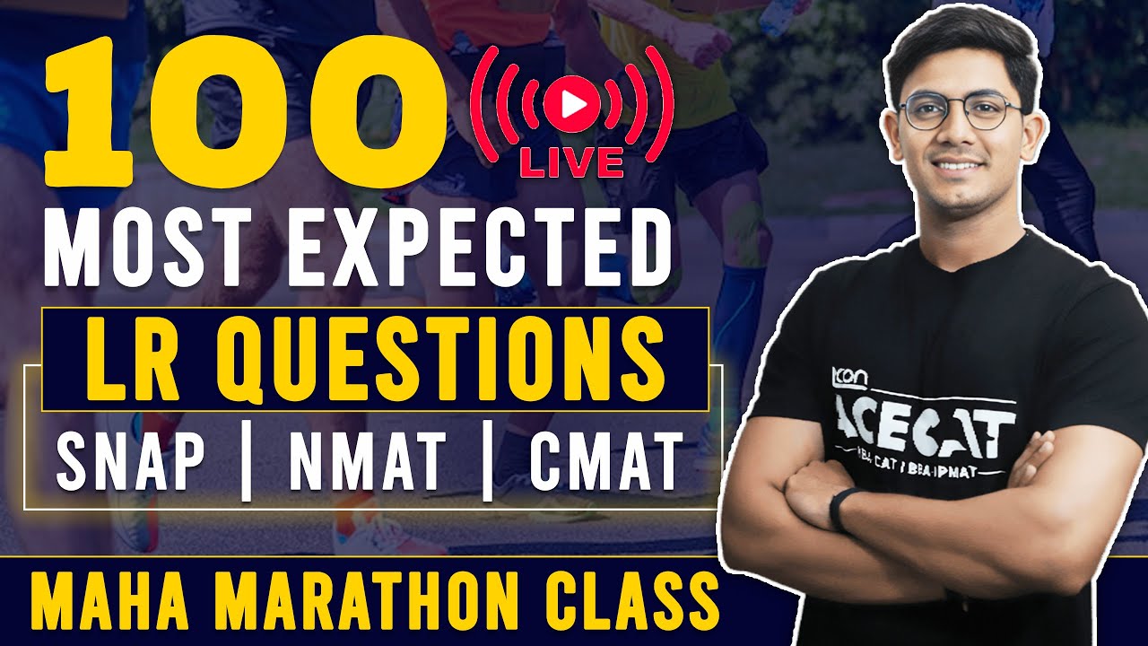 SNAP/NMAT/CMAT 2024 LR: Solving 100 Most Expected LR Sets with Arpit Sir | Live Maha Marathon Class