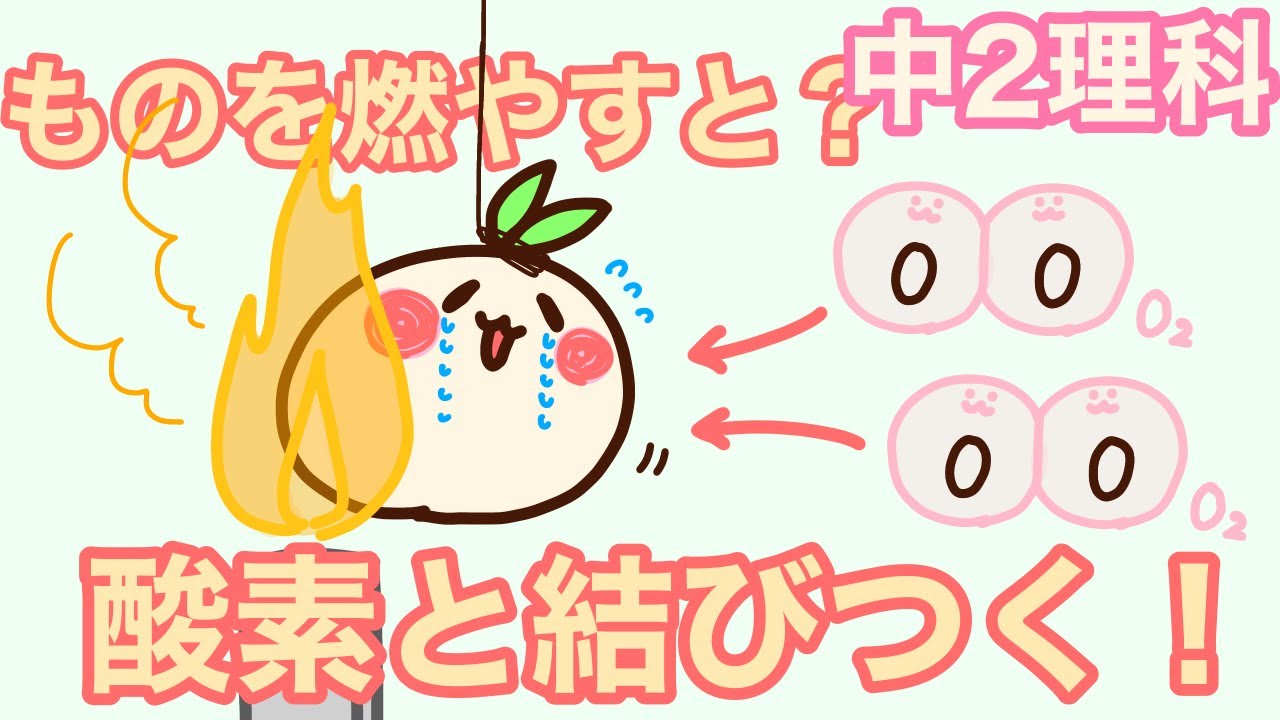 【中2理科c8】ものを燃やすとどうなる？酸素と結びついて酸化される！酸化物ができるよ！