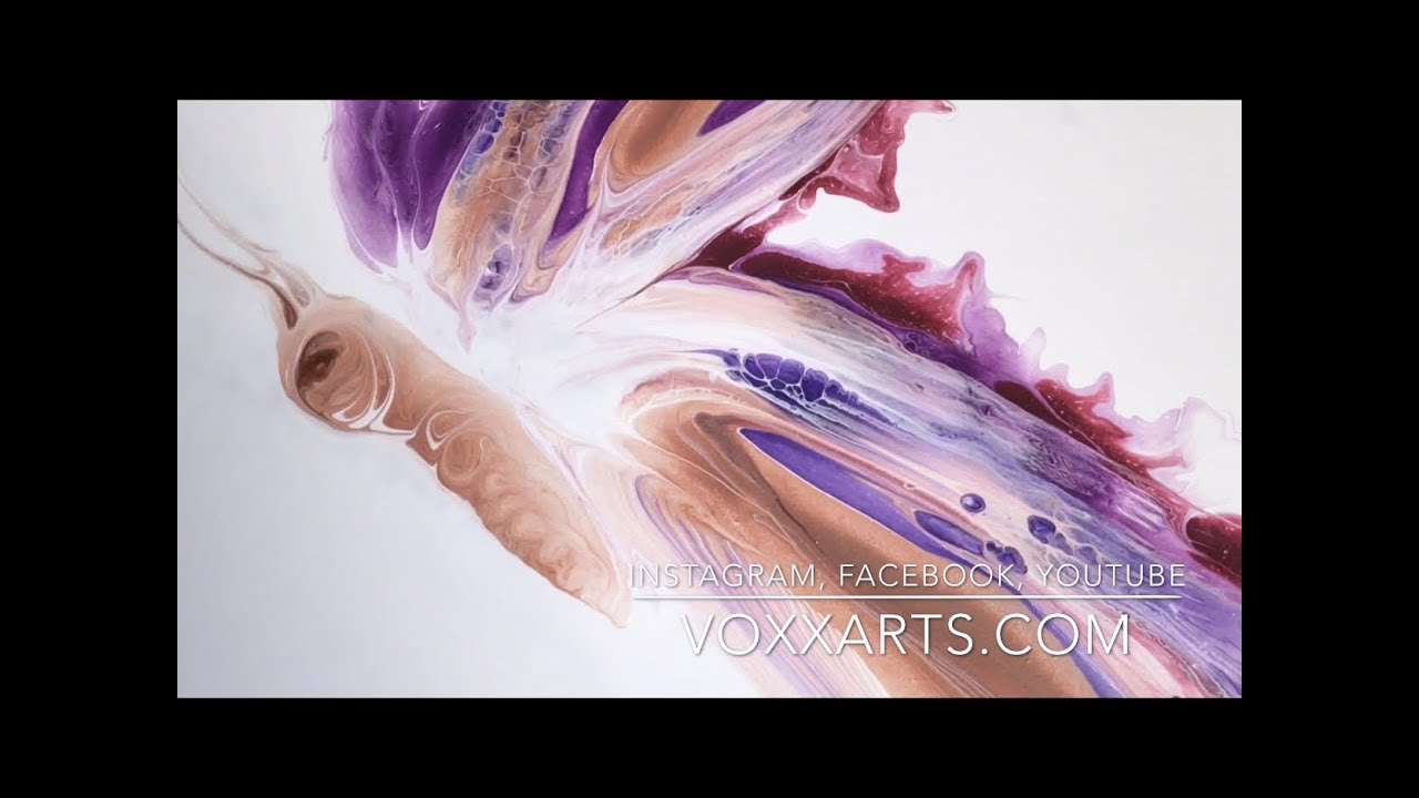 Fluid Painting - Acrylic Pour - Easy Butterfly Technique