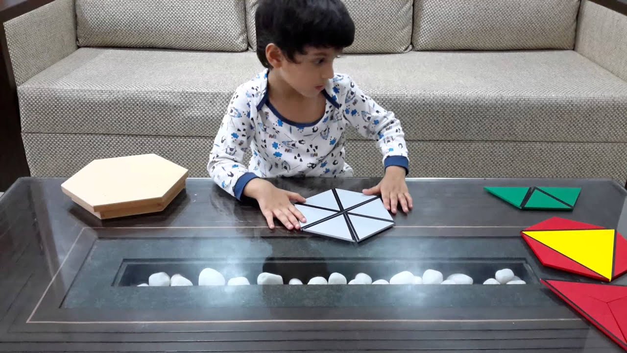 Moksh's Montessori Sensorial Activity With The Small Hexagonal Box (Making Geometry Shapes Activity)