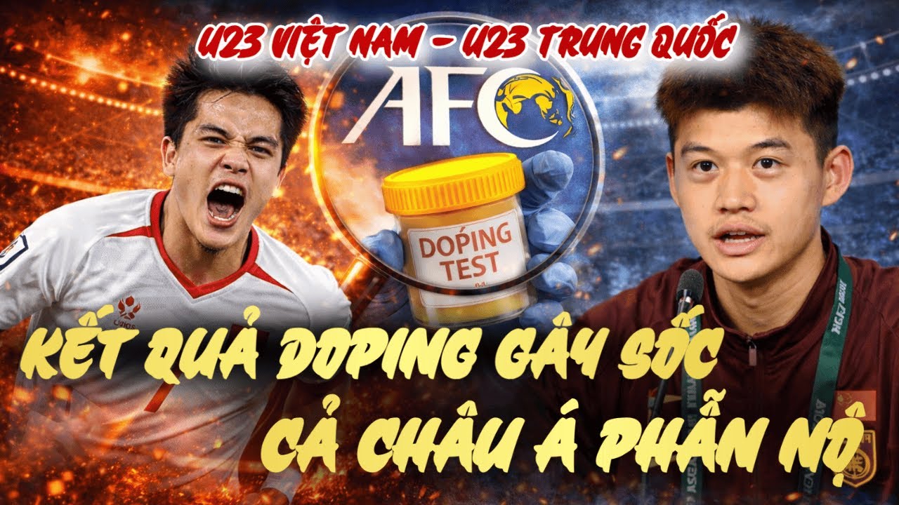 Kiểm Tra Doping B&aacute;n Kết U23 Việt Nam &ndash; U23 Trung Quốc: AFC C&ocirc;ng Bố Dữ Liệu SỐC, Cả Ch&acirc;u &Aacute; Dậy S&oacute;ng !