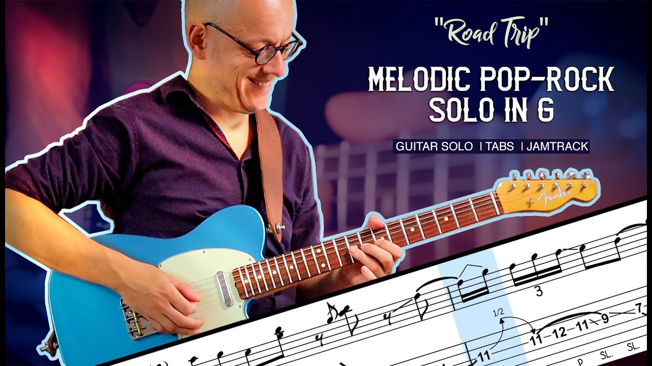 Melodic Pop Rock Solo in G | incl. guitar TABS (Fender Vintera Telecaster)