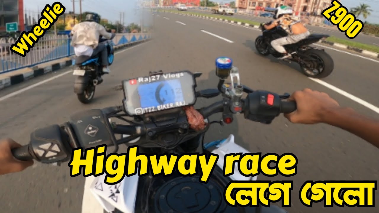 Highway Race লেগে গেল | Z900 vs Duke 390 😱 wheelie goes wrong 💔