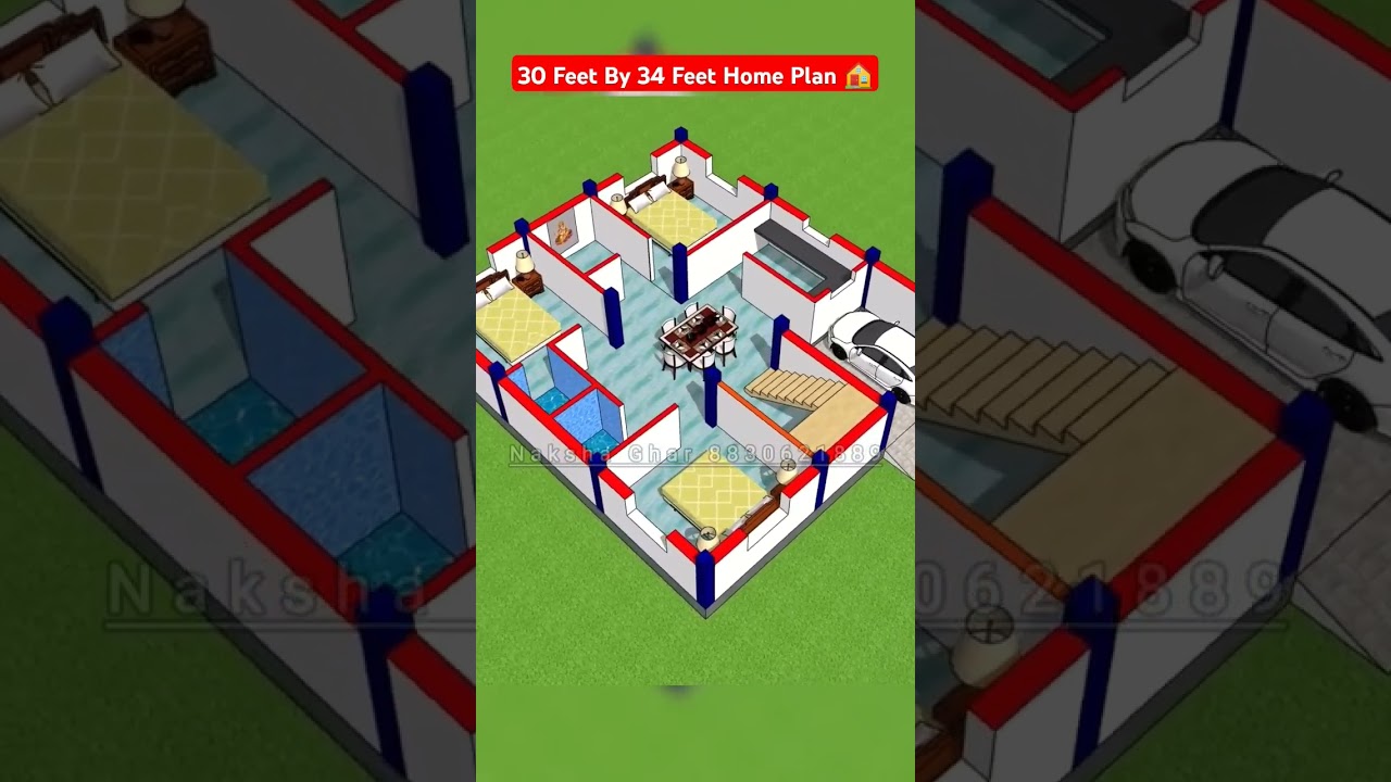 30X34 House Plan 