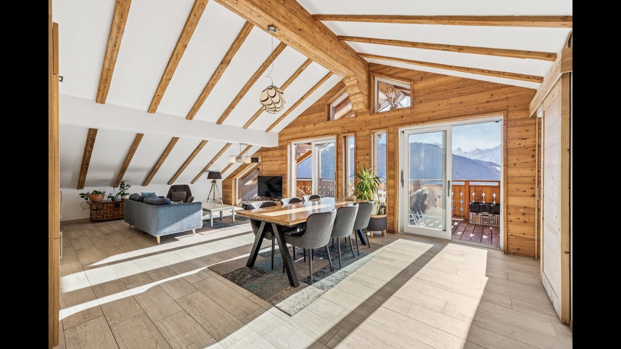 🏔️ Attique rénové à Leysin avec vue panoramique sur les Alpes | Penthouse 3 chambres en Suisse