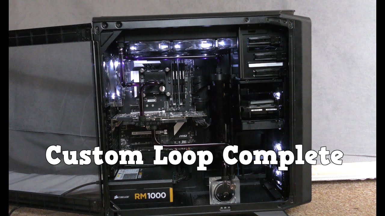 Custom liquid cooling loop complete PETG Tubing - How To WaterCooling tips PC RIG Corsair 760T