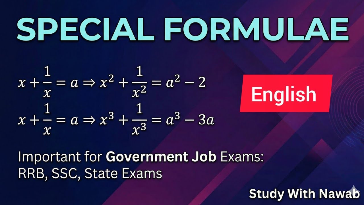 Algebra Most Important Ques For All India Goverment Job Exam | RRB SSC & State Exam | English