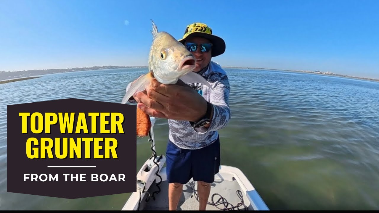 Topwater Grunter in Inches of Water! 🎣 Boat Fishing Swartkops River