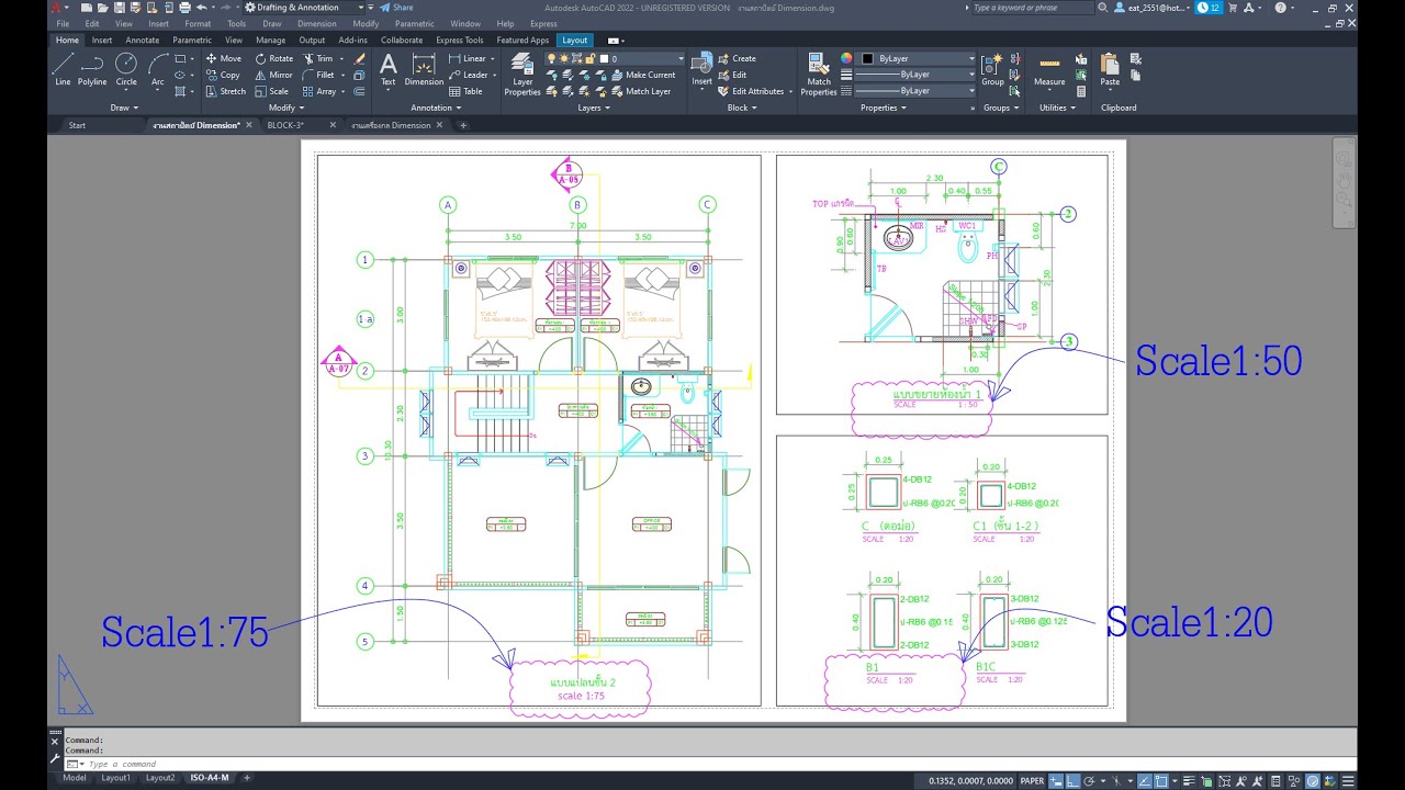 AutoCAD 2022 การใช้งาน Dimension Style ให้เท่ากันทุกScale ในงานสถาปัตย์