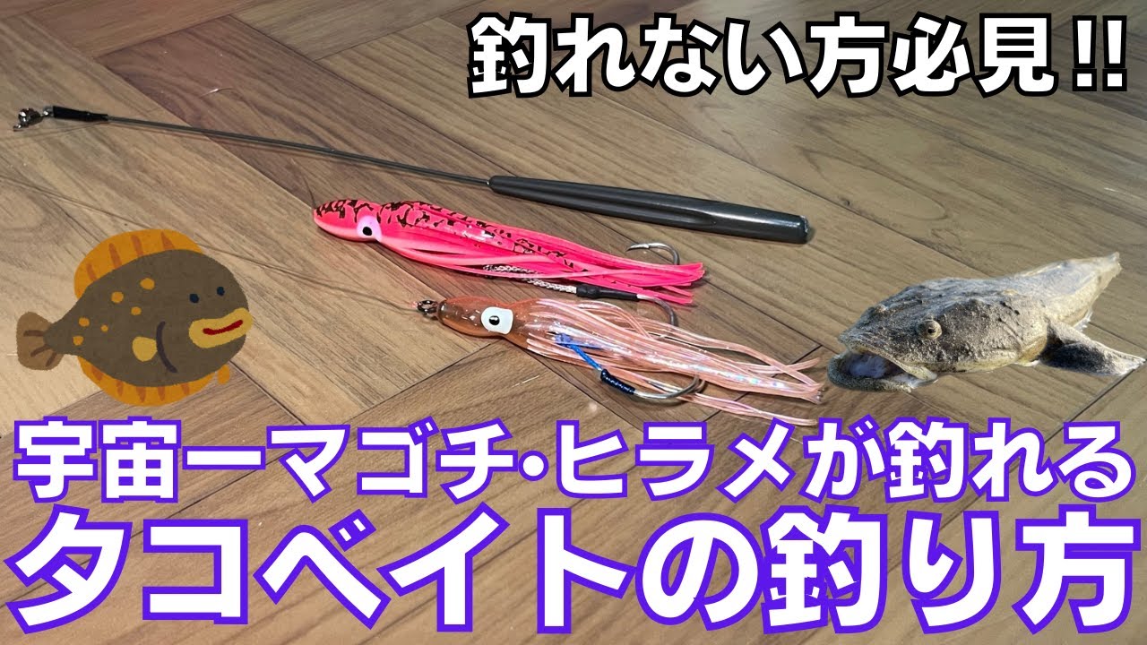 ずる引きするだけでマゴチ・ヒラメが超簡単に釣れるタコベイトの釣り方‼︎