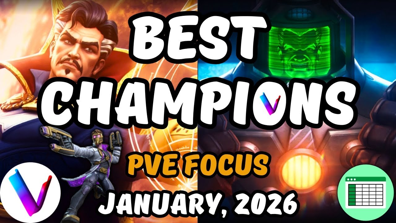 Best Champions Ranked - Vega's Tier List & Spreadsheet - PvE Focus - Strange Jameson Star Lord MCoC