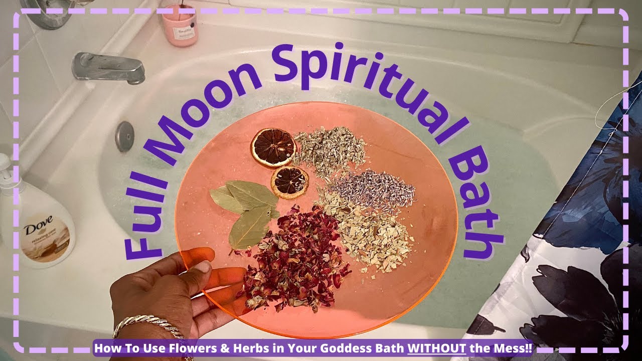 Full Moon Spiritual Goddess Bath Ritual 🌊| Mess FREE Herb & Flower Soak w/ Dead Sea Salt 🌕✨
