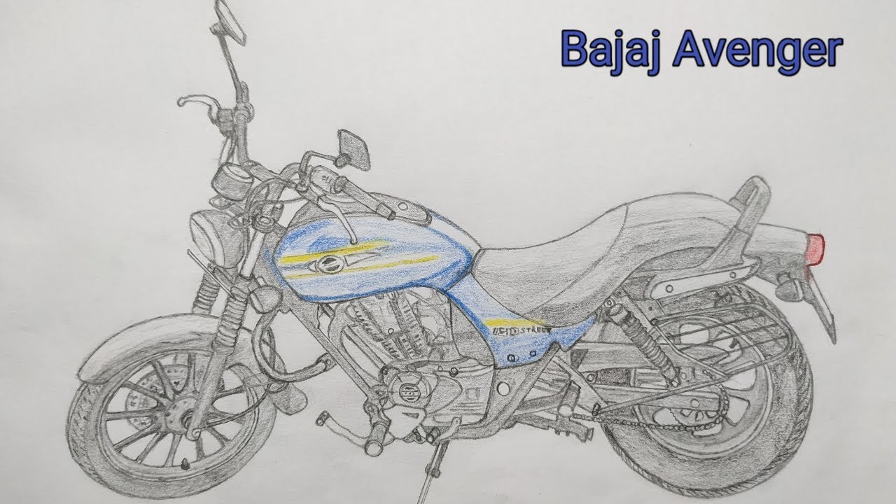 How to draw |  Bajaj Avenger  |  Bike Drawing