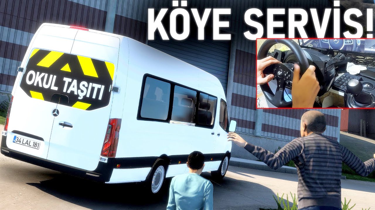 KÖYDEN OKUL SERVİSİ! - DEDEMİN SENE 92 OKUL YOLU - MERCEDES SPRİNTER OKUL TAŞITI - ETS 2 Mod T300RS