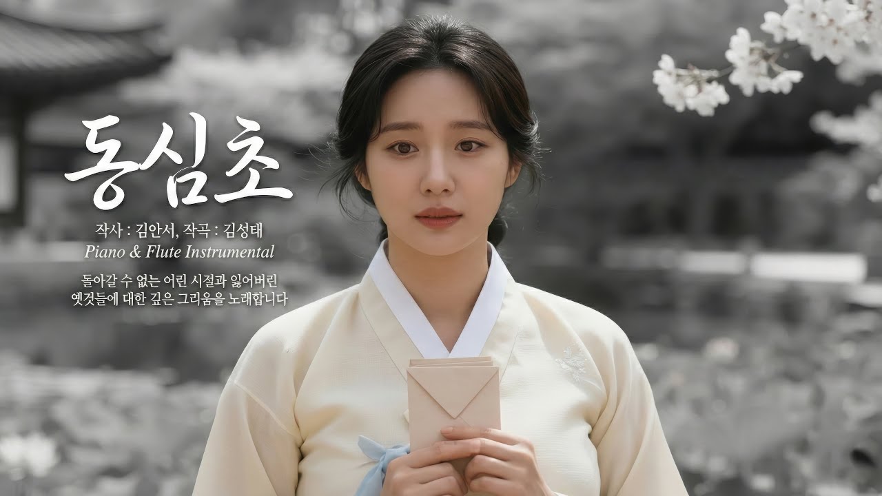 가곡 '동심초' 🌿 닿을 수 없는 마음, 바람에 띄워 보냅니다. 플루트의 애끓는 선율과 피아노의 눈물 💖 mix