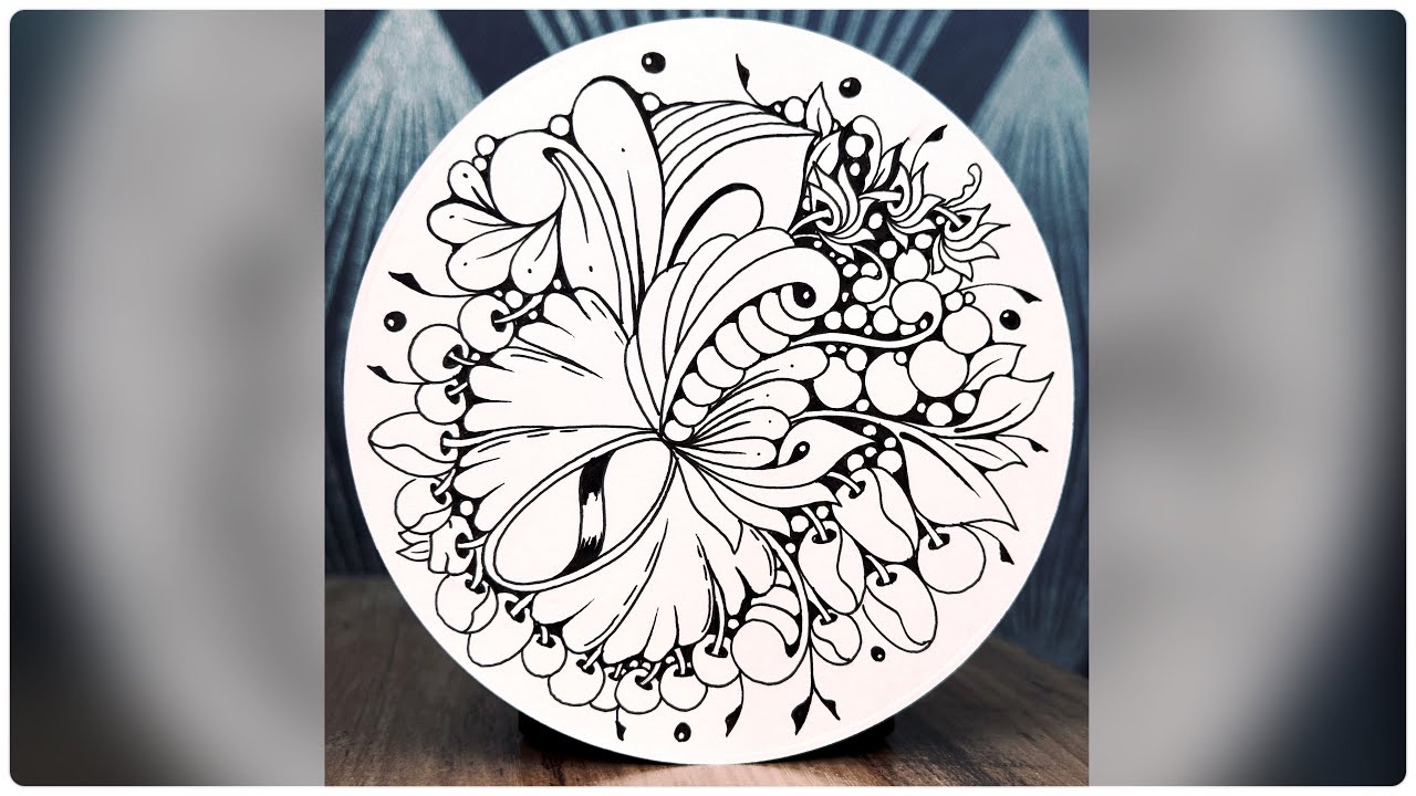 Step by Step Zentangle Inspired Garden Drawing Tutorial 