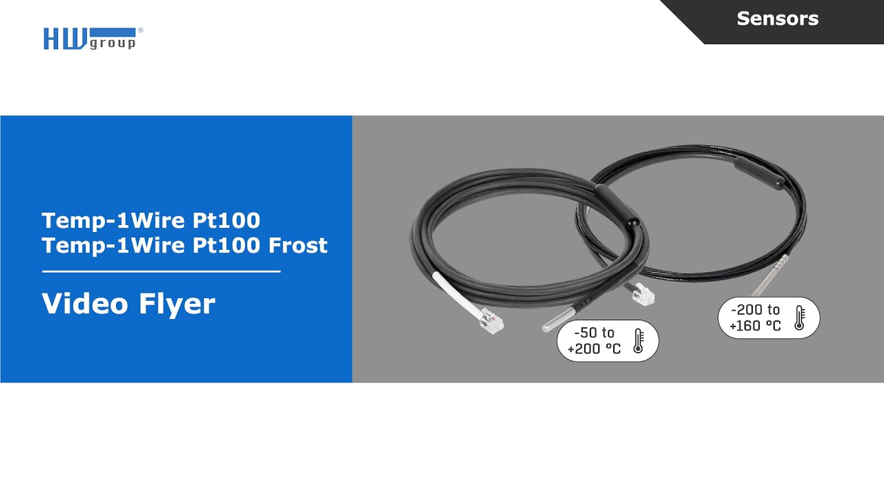 Temp-1W PT100 - high precision temperature sensor HWg Video Flyer - HV39
