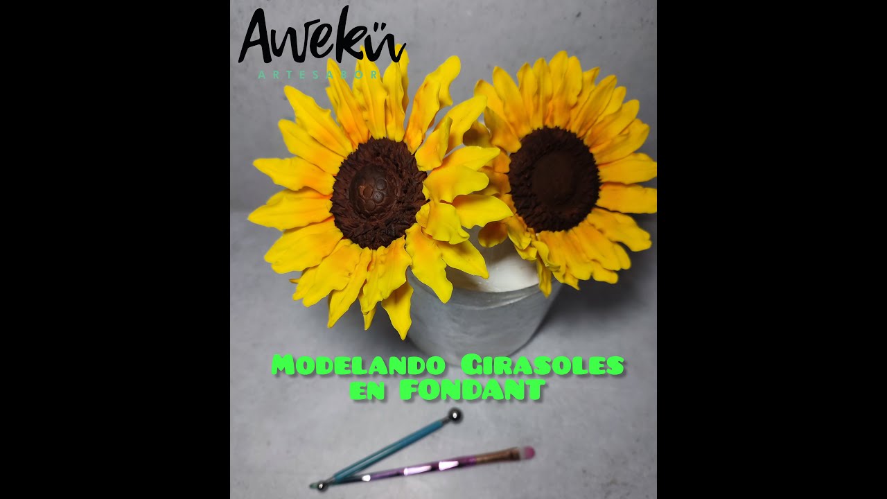 Cómo Modelar Girasoles en Fondant // How to model sunflowers in fondant